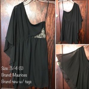 ‼️3/$20 DRESSES‼️Black one-shoulder Dress.Size 3/4